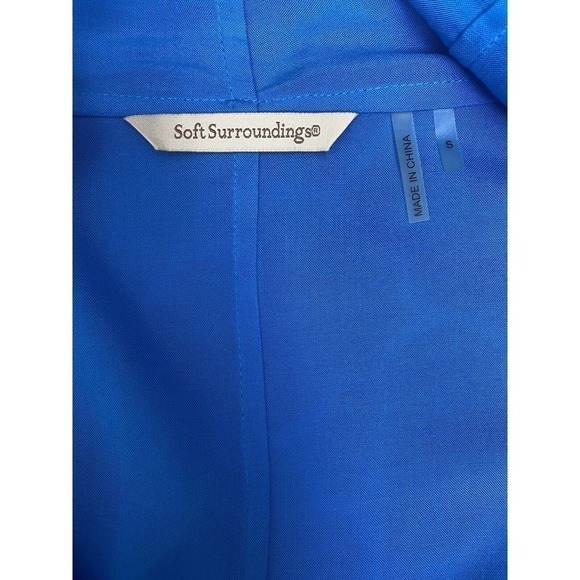 Soft Surroundings Blue Asymmetrical Dress Flowy Sleeveless Zip Front collared S - Picture 2 of 6